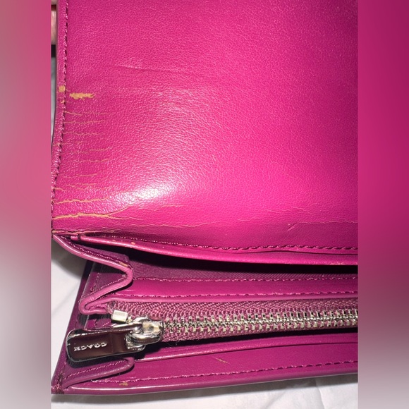 COACH // Burgundy Smith Leather TurnlockSlim Envelope Wallet - Picture 6 of 9